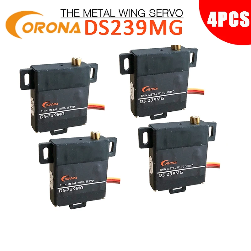 4 шт. Corona DS239MG цифровой тонкий сервопривод крыла (металлическая Шестерня) 6 кг/0 15