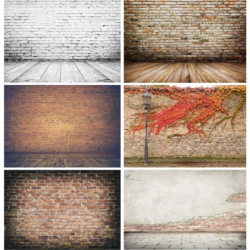 

SHENGYONGBAO Vinyl Custom Vintage Brick Wall Wooden Floor Photography Backdrops Photo Background Studio Prop 21712 YXZQ-09