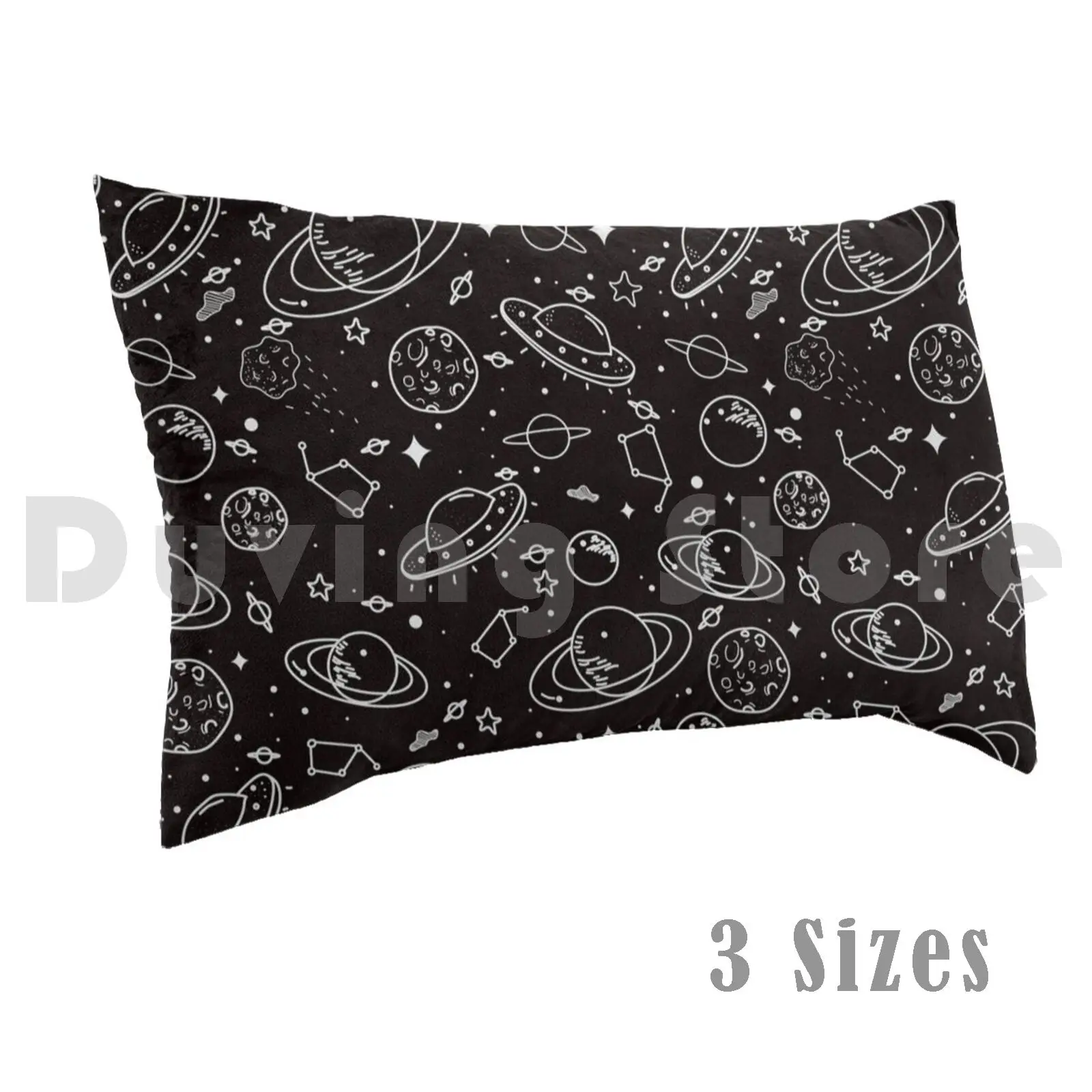 

Cute Space Stuff Pillow Case DIY 50x75 Cute Stuff Hand Drawn Pattern Black White Galaxy Star Pattern