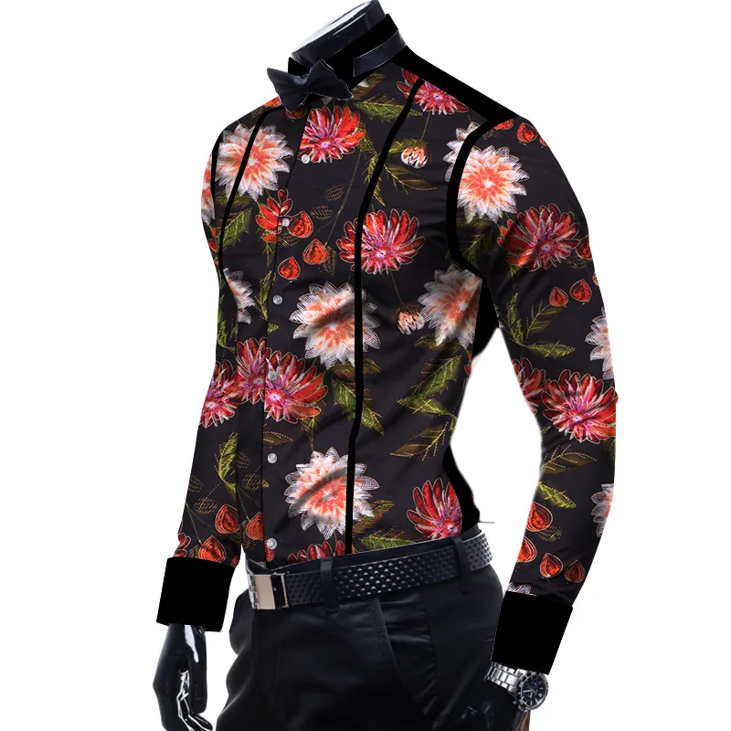 Африканская одежда Дашики Модные мужские формальные рубашки длинный рукав