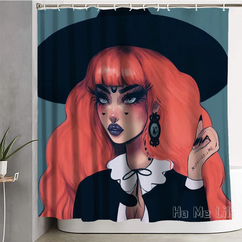 

Cool Black Girl Shower Curtain Waterproof Bathroom Decoration