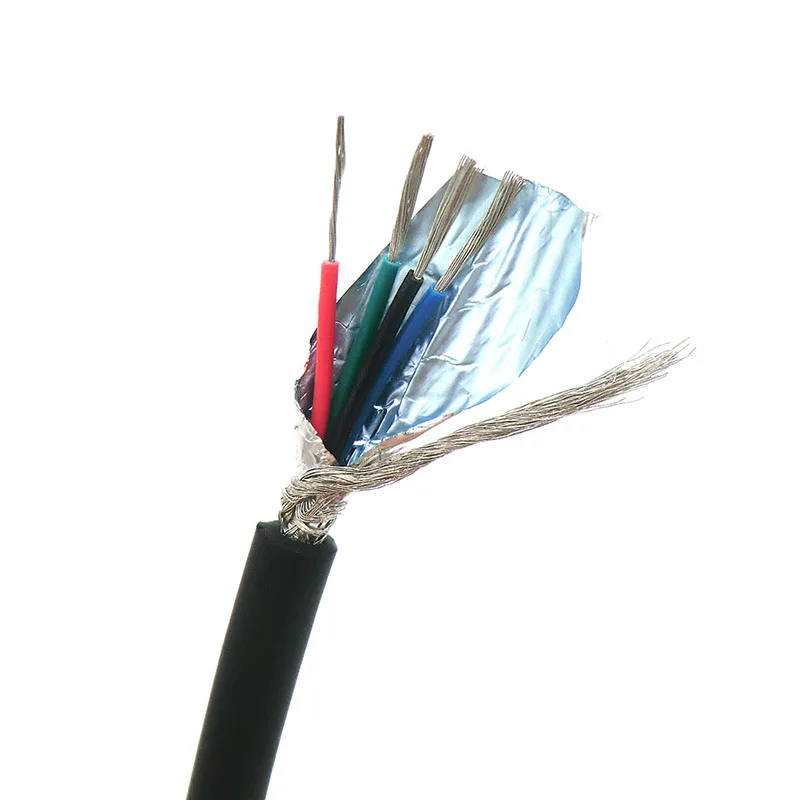 4 жильный Гибкий Экранированный Кабель 0 14 2 мм² контрольный провод 26awg 24awg 22awg