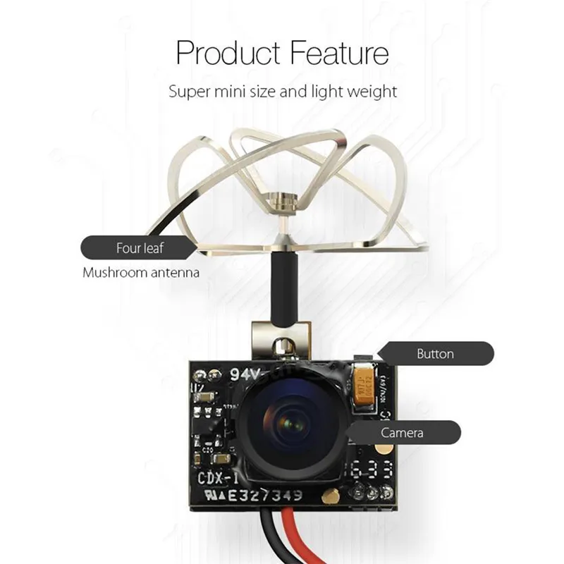 Новое поступление Eachine TX02 супер мини AIO 5,8G 40CH 200mW VTX 600TVL 1/4 Cmos FPV камера для FPV мультикоптера