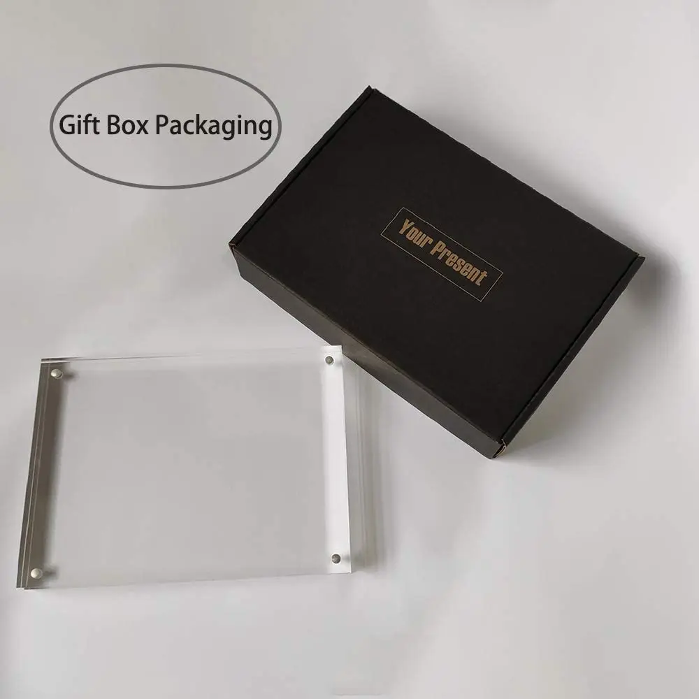 

3pcs Acrylic Picture Frame 5x7,Clear Freestanding Double Sided 20mm Thickness Frameless Magnetic Photo Frames Desktop Display