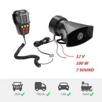 aozbz car alarm horn 12v 100w 7 siren sounds car siren vehicle horn mic pa speaker system loud security alarm
