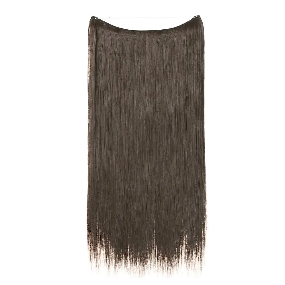 dark brown Пряди для наращивания, невидимые, Омбре, прямые, скрытая, секретная корона, флип, накладные синтетические волосы для женщин, M02 - Цвет: dark brown