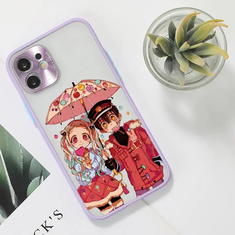 

Jibaku Shounen Hanako kun Phone Case For iPhone 12 11 Mini Pro XR XS Max 7 8 Plus X Matte transparent Purple Back Cover