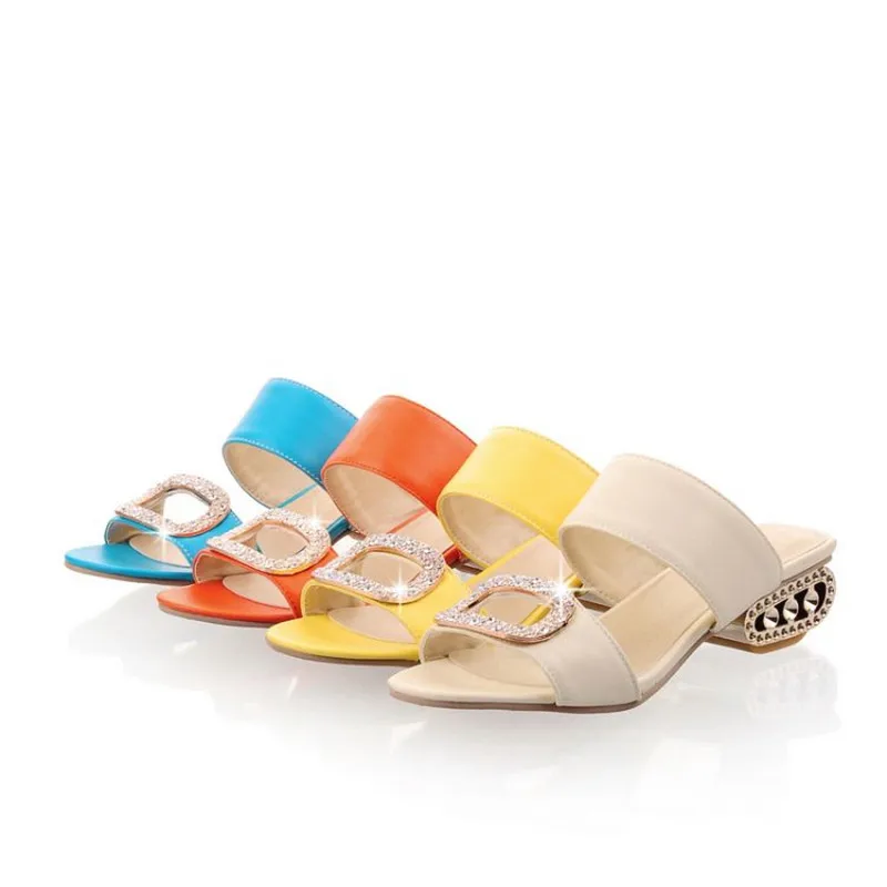 LIN KING/Новинка Размеры летние женские сандалии-шлепанцы Модные туфли без задника