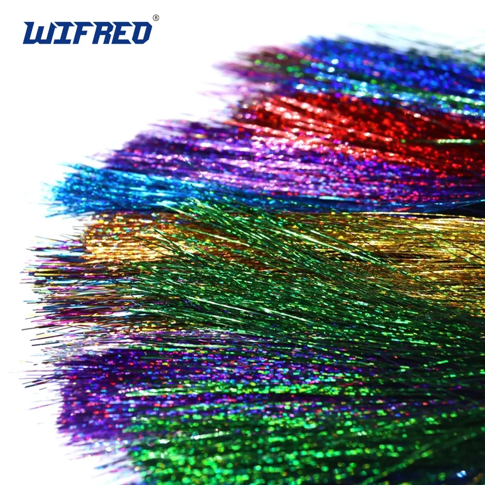 

Wifreo 2 упаковки flashabu голографическая плоская мишура вспышка нахлыстом для рыбалки веревка для завязывания приманка с крючками материал золо...