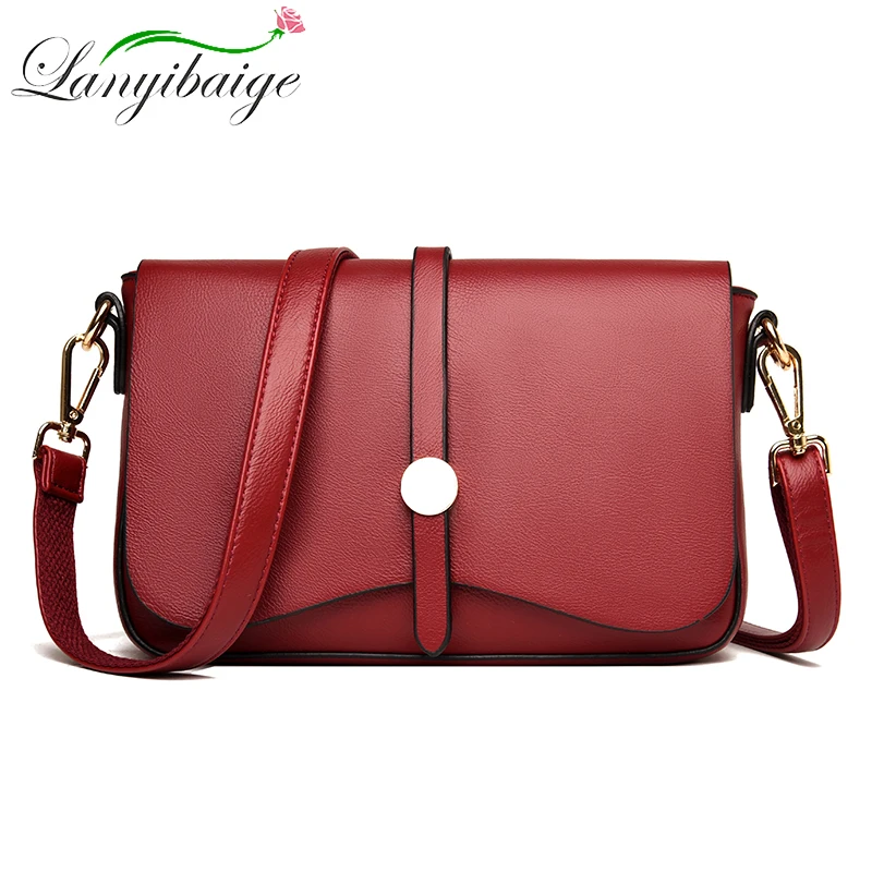 

Ladies' New 2021 PU Soft Leather Shoulder Bag New Series Brand Designer Flip Handbag Bolsa Feminina Multi Layer Envelope Bags