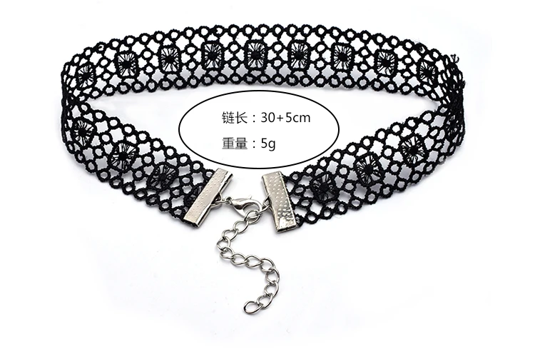 Милый модный новый черный цветок кружева бархат Чокер ожерелье в стиле панк