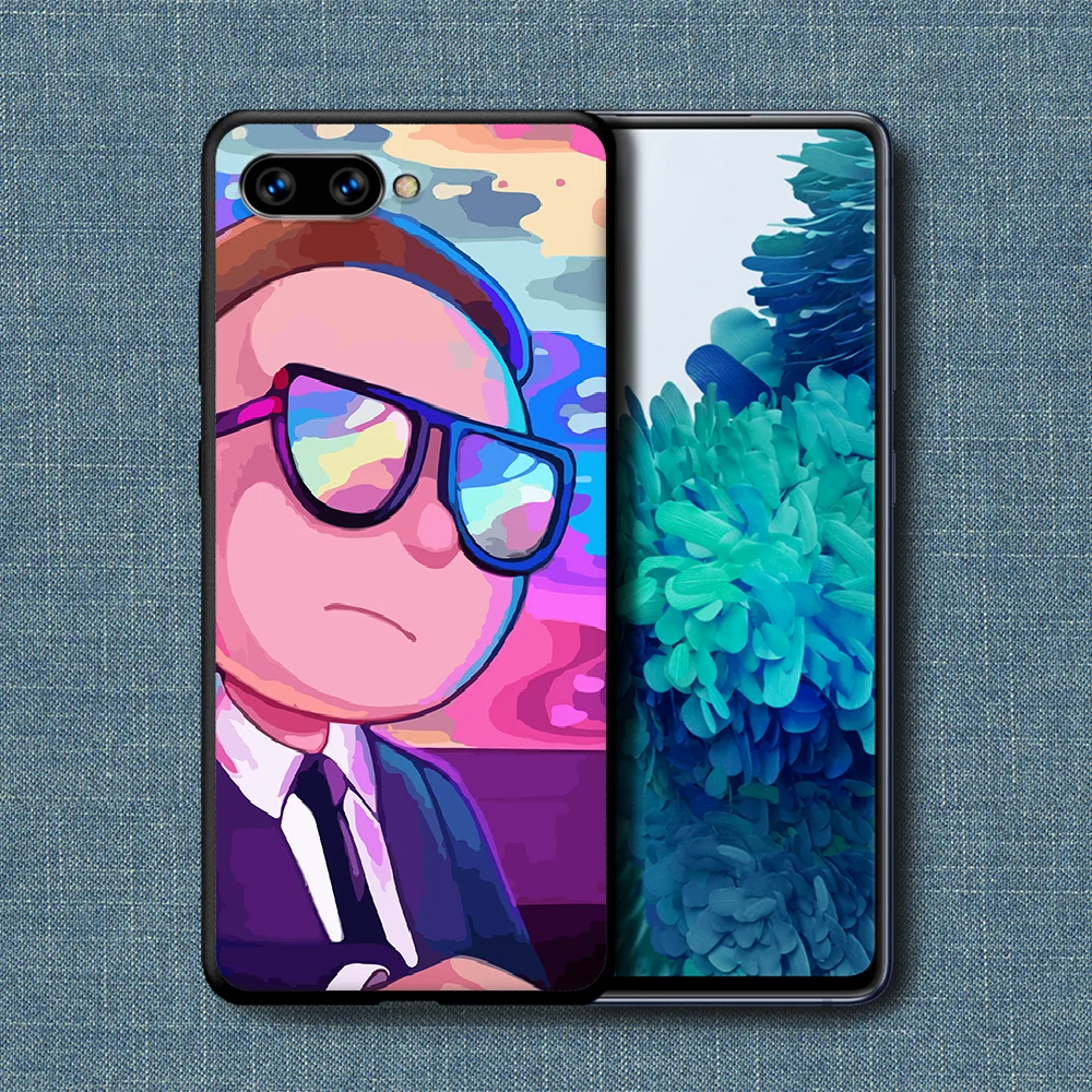 

Rick Or Morty Phone Case For Huawei Honor 6A 7A 7C 8 8A 8X 9 9X 10 10i 20 Lite Pro Play black Etui Silicone Funda Painting Cover