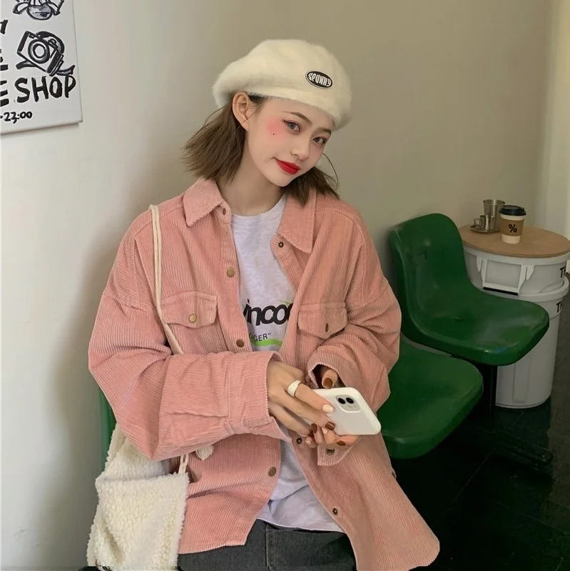 

Винтажный вельветовый свободный и небрежный длинный