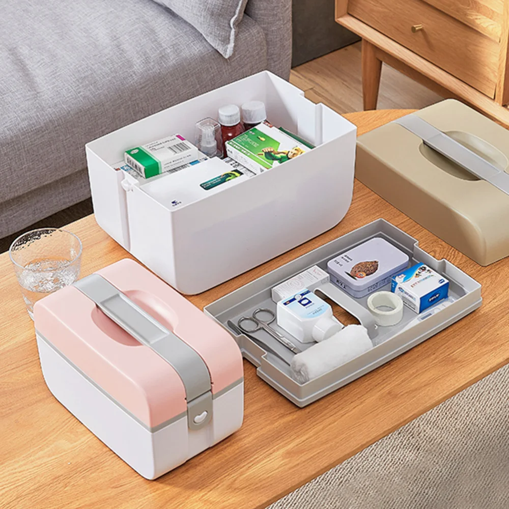 

Emergency Medicine Case High-capacity Multi-functional Medicine Box Storage Box (Pink, Size)