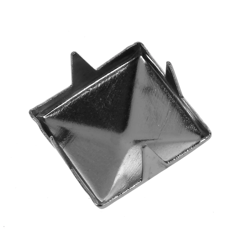 

100 Pcs 10mm Leathercraft DIY Metal Punk Spikes Spots Pyramid Studs Goth-Silver