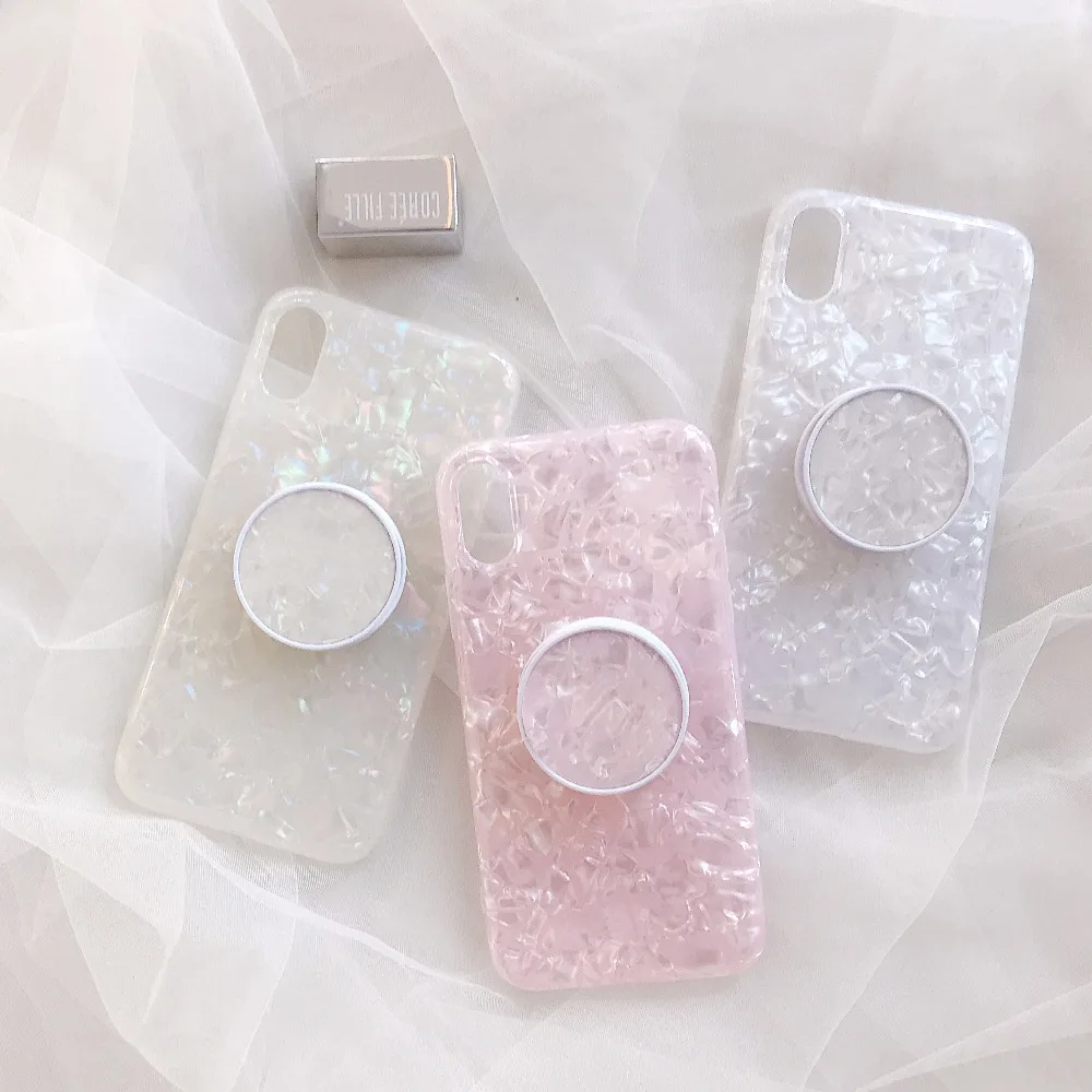 Блестящий чехол Розовый Силиконовый Держатель подставка прозрачный мягкий для