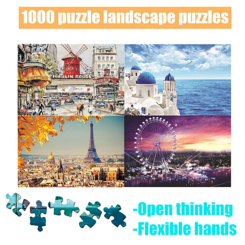 1000 штук Развивающие головоломки игрушки сборка Картина Пейзаж игры для взрослых