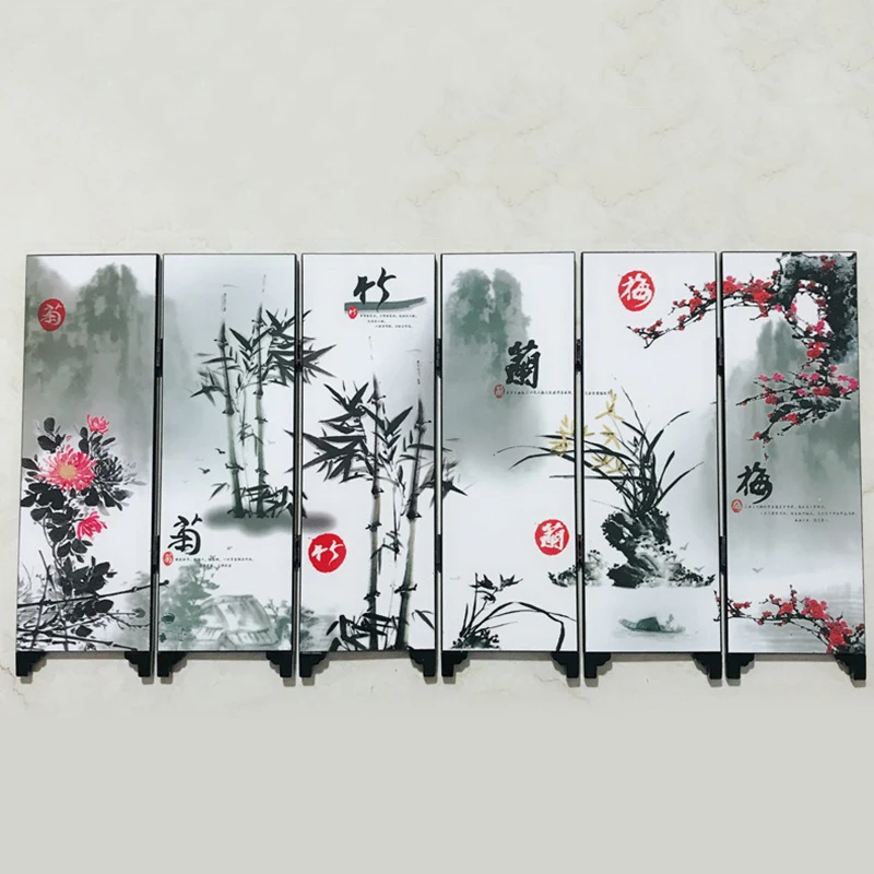 

Flower Screen Bamboo Room Divider Folding Partition Business Gift Office Brand New Hot Sale