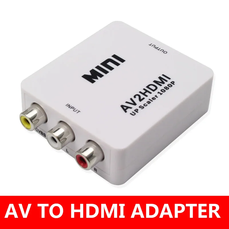 AV/RCA CVBS к HDMI адаптер 1080P видео мини AV2HDMI конвертер коробка для HDTV проектора
