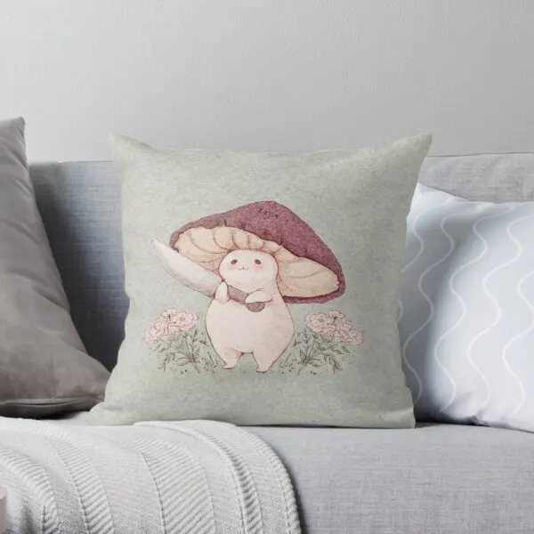 

Let Me See What You Have Little Mushroom Printing Throw Pillow Cover Sofa Office Decor Bedroom Waist Case Pillows not include