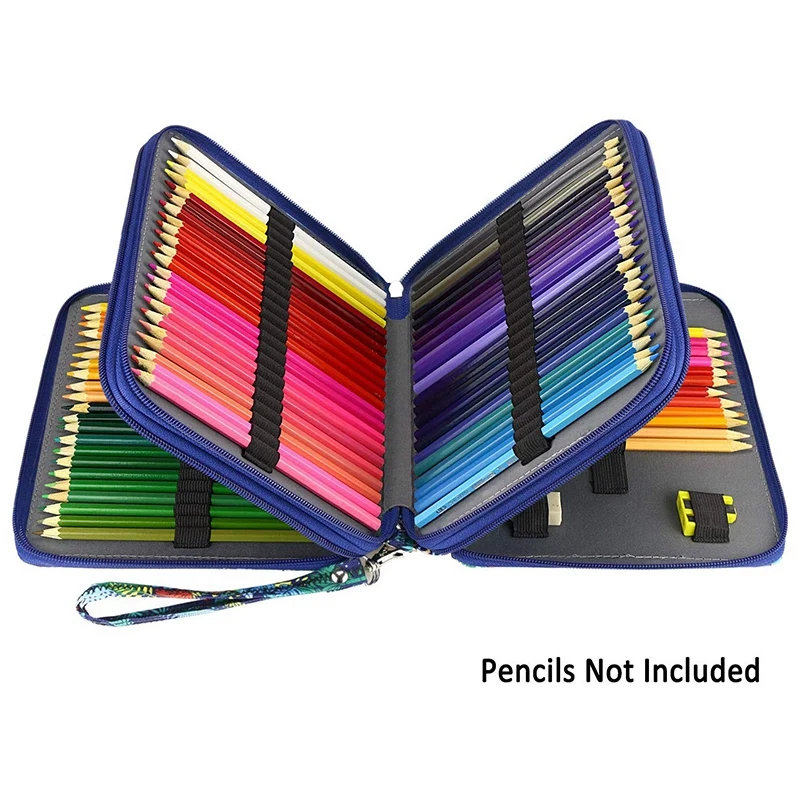 120 Slots Colored Pencil Case Oxford Fabric Pen with Compartments Holder for Watercolor Pencils | Канцтовары для офиса и дома