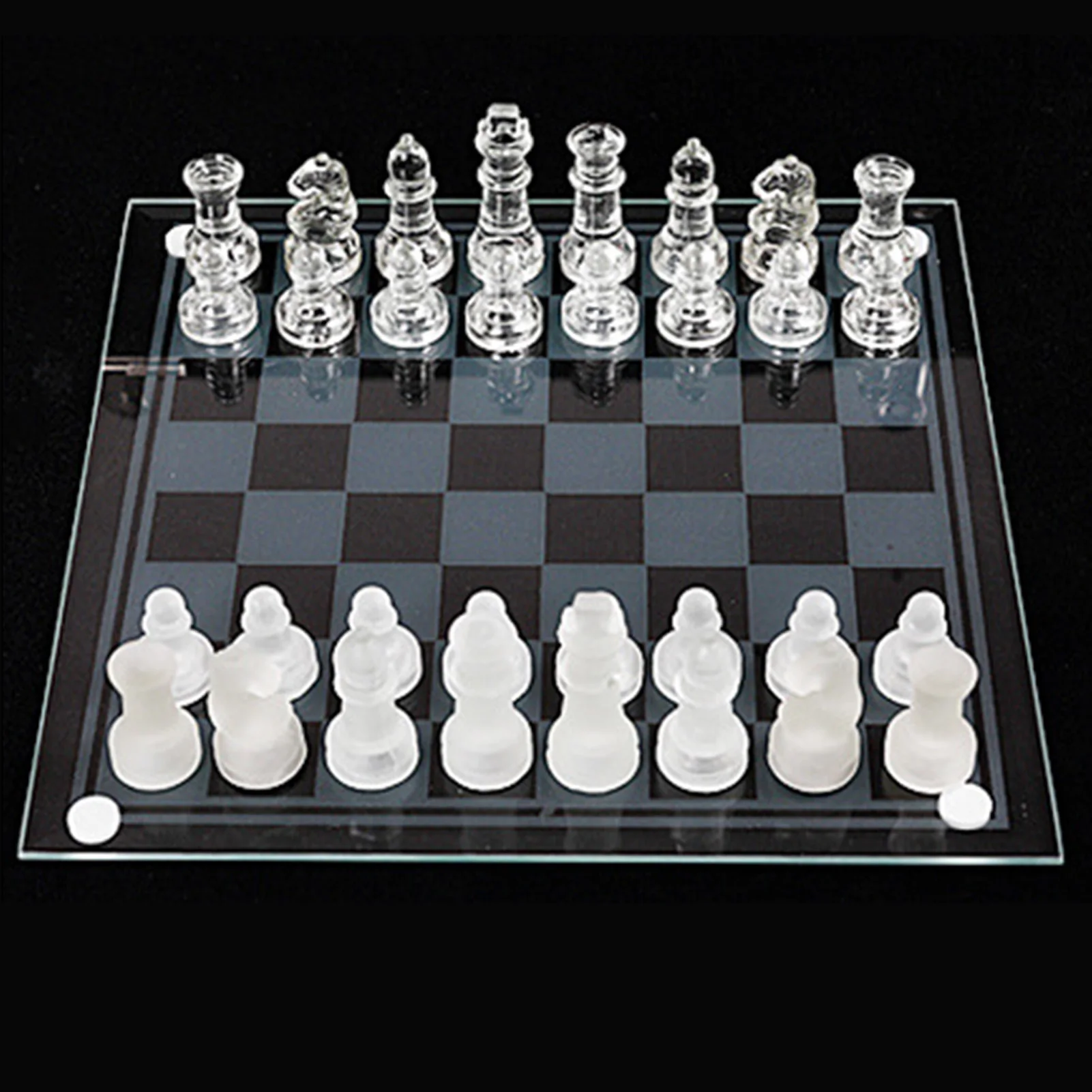 

K9 Glass Chess Small Medium Luxury Anti-broken Elegant Chess Pieces International Glass Board Chess Game Glass Chessboard 25CM