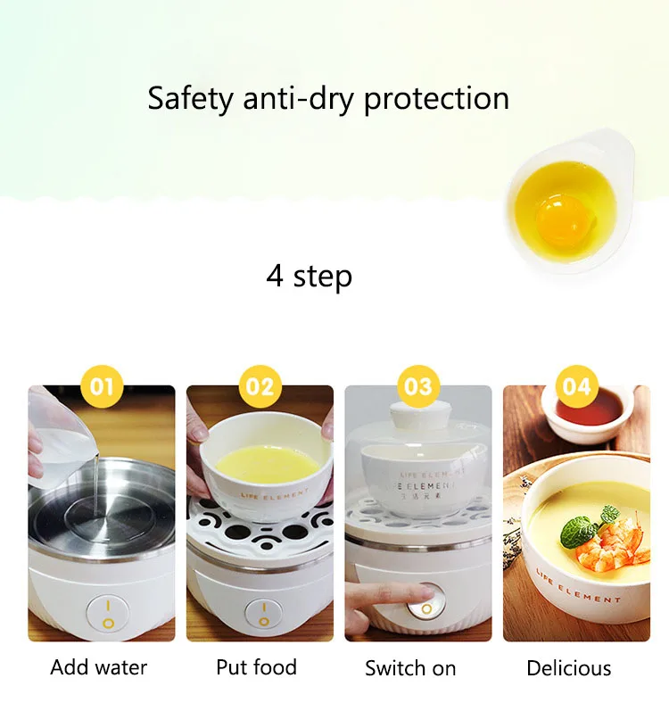 Multifunction Egg Cooker Mini Breakfast Egg Machine Automatic Power Off Anti-dry Egg Boiler Cooker Steamer For Home Kitchen
