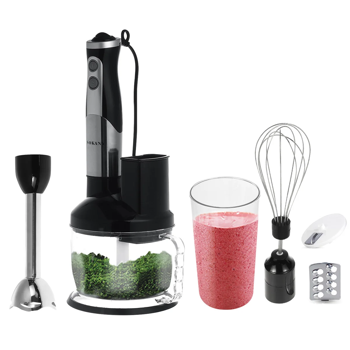 

8 in 1 220V Food Processor Stainless Steel Blender Meat Grinder Vegetable Cutter Egg Beater Whisk 700W Juicer Food Mixer