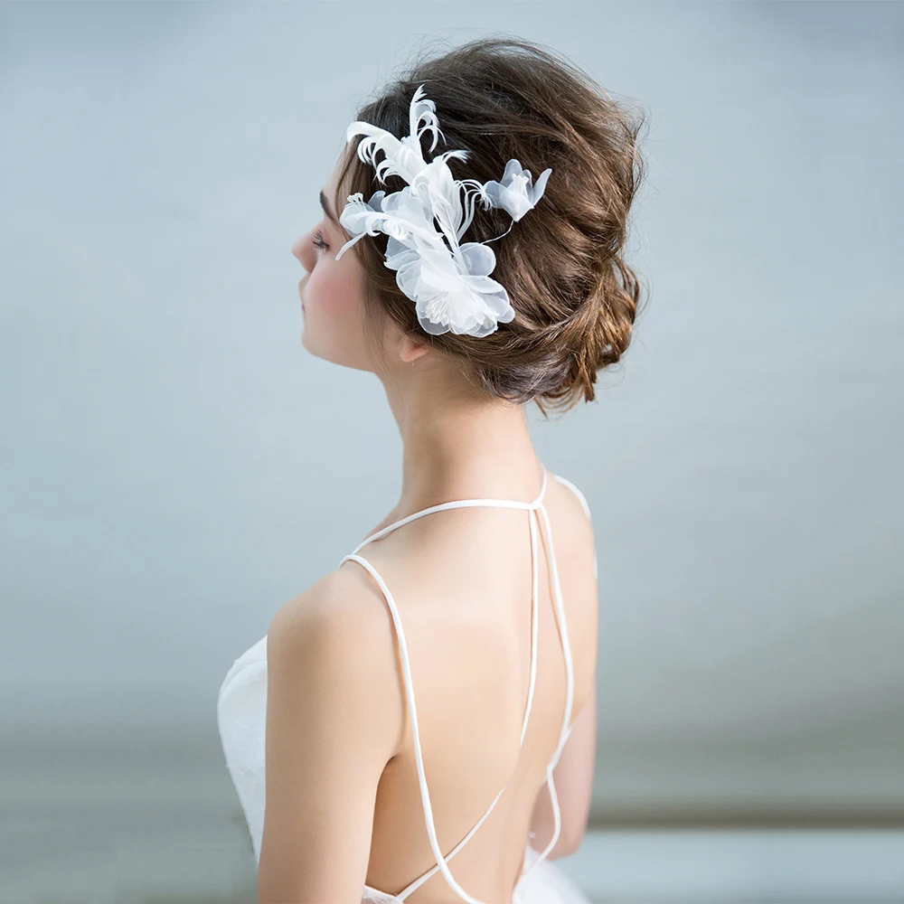 Скромная Пряжа белый цветок обруч для волос с орнаментами принцесса свадебные