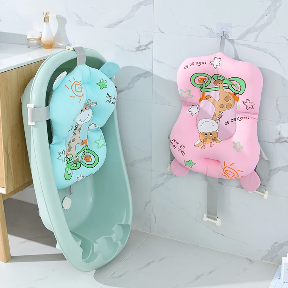 

Baby Bath Seat Support Mat Foldable Baby Bath Tub Pad & Chair Newborn Bathtub Pillow Infant Anti-Slip Soft Comfort Body Cushion