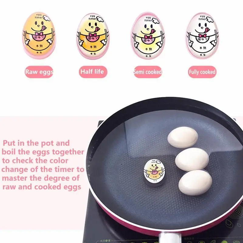 

Creative Egg Timer Half/Semi/Fully Boiled Egg Timer Resin Kitchen Color-Changing Perfect Egg Heat-resistant Tool Timer M9I5