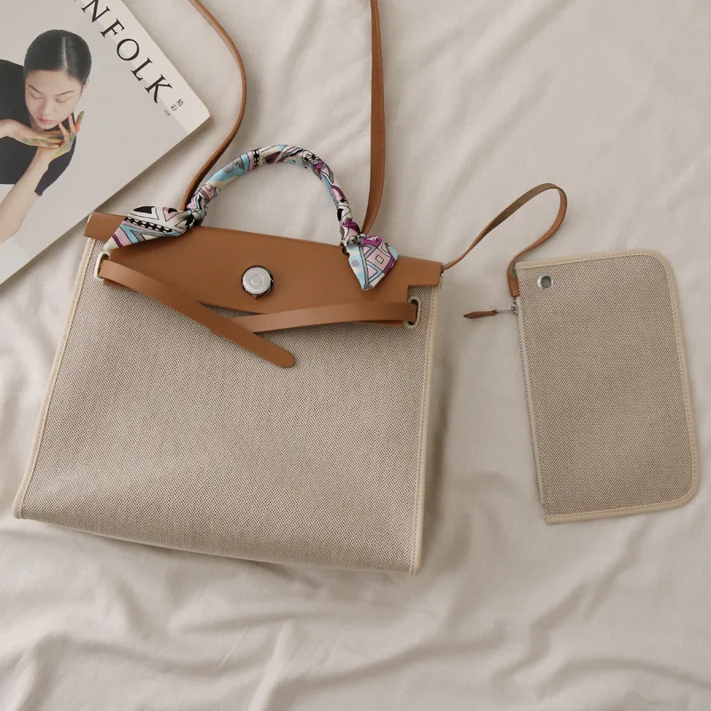 Роскошные дамские сумочки дизайнерская грубая Холщовая Сумка из натуральной