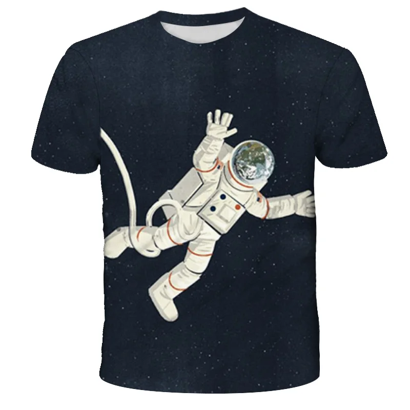 

Модная футболка с 3D-принтом космонавта, детский летний психоделический Топ, Детская рубашка, брендовая футболка с короткими рукавами