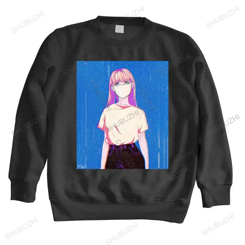 

CUTE JAPANESE ANIME MÄDCHEN ÄSTHETISCHE GLITCH VAPORWAVE SKATE Top Baumwolle Humor Männer Crew neck hoody sweatshirt eiro size