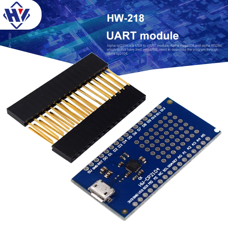 

ALPHA CP2104 USB To UART PCB Board Module with 2pcs16 Pin ALPHA Dedicated Extended Header Complies W/ USBXpress Driver Standard