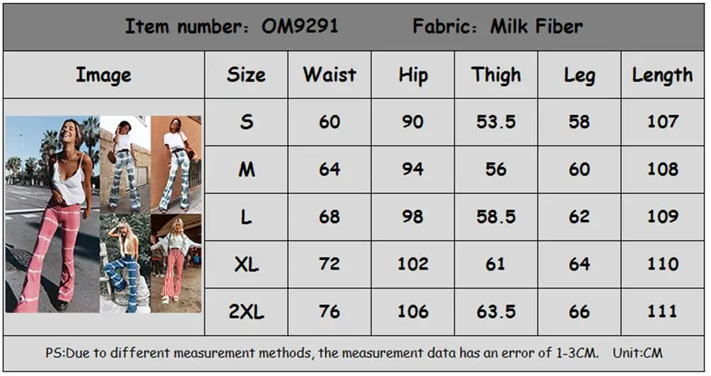 

2020 Ladies Trousers Women's Long Pants Casual Stripe Pattern Print Wide Leg Bell Bottom Legging Soft Flare Pants