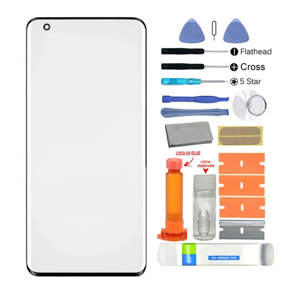 

Replacement Front Glass Lens Screen Repair Kit with UV Glue for Xiaomi 10/10 Pro