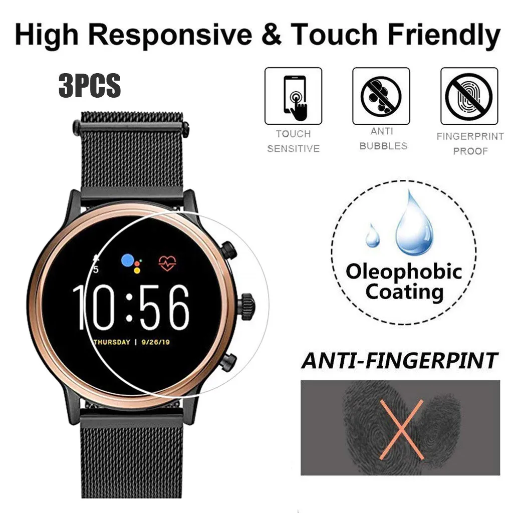 Защитная пленка из закаленного стекла для смарт-часов Fossil Gen5 Q прозрачная
