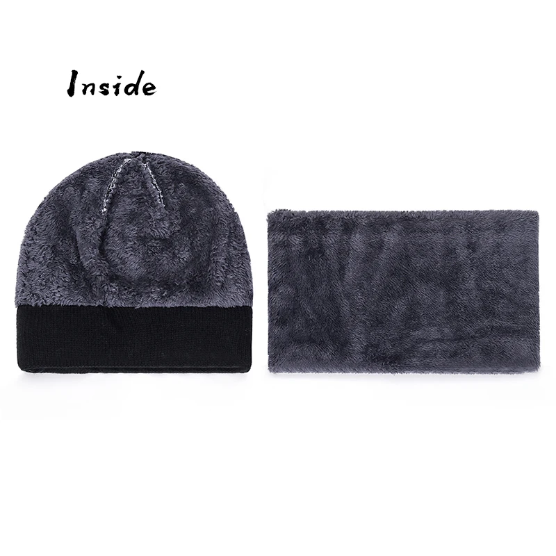 Йо-Янг 2 шт. зимние шапки Skullies Beanies шапка для мужчин и женщин шерстяной шарф шапки Балаклава маска Gorras капот вязаная шапка