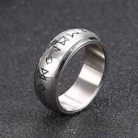 vintage 8mm men 316l stainless steel nordic viking amulet rune ring hiphop rock party jewelry retro scandinavian norse jewelry