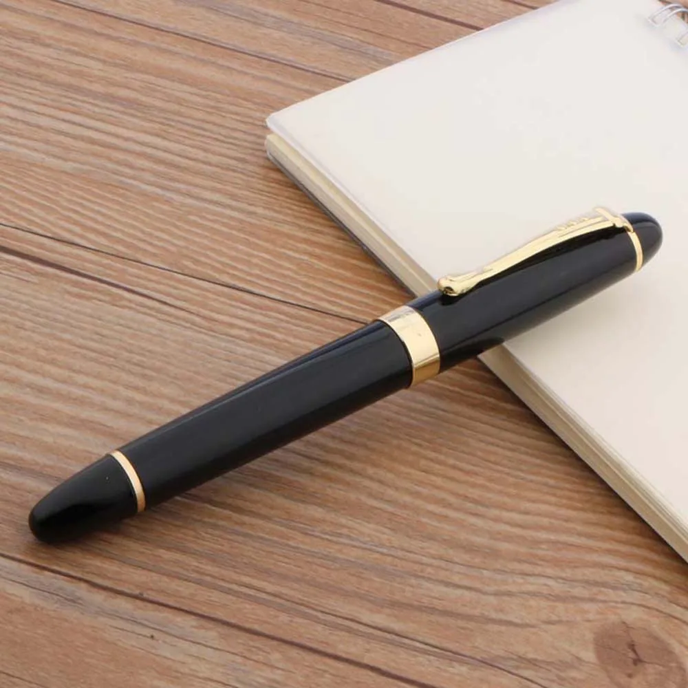 Черная металлическая перьевая ручка JINHAO 450 с золотым зажимом и средним