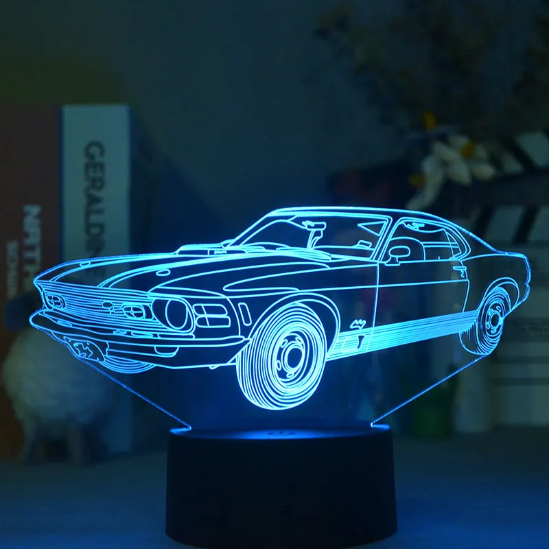 

The Traffic Tools Antique Car Table Lamp 3d Bluetooth Control Base Nightlight Desk Decor Light Halloween Gift Lighting Birthday