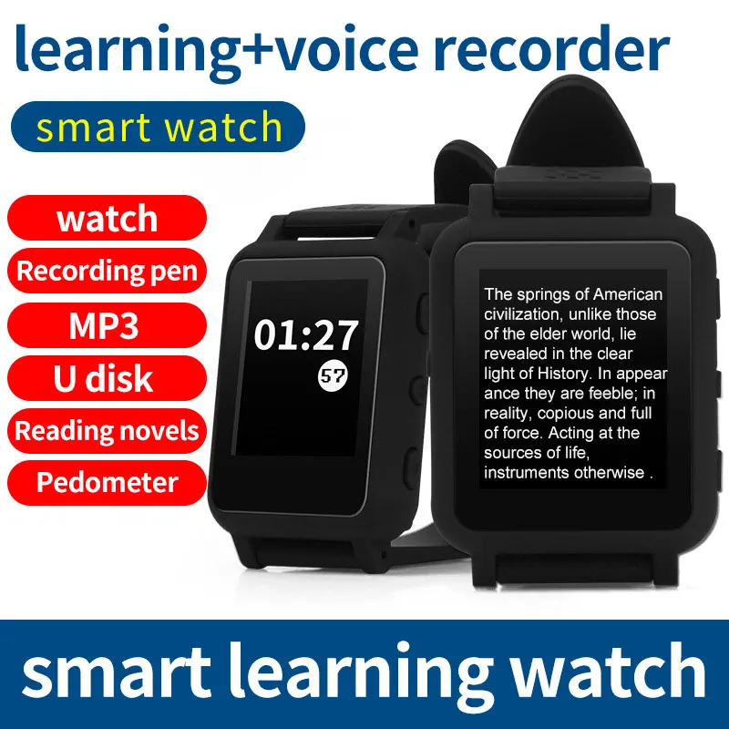Смарт часы с 1 5 дюймов Экран функцией шагомера Smartwatch музыкальный плеер голосовой