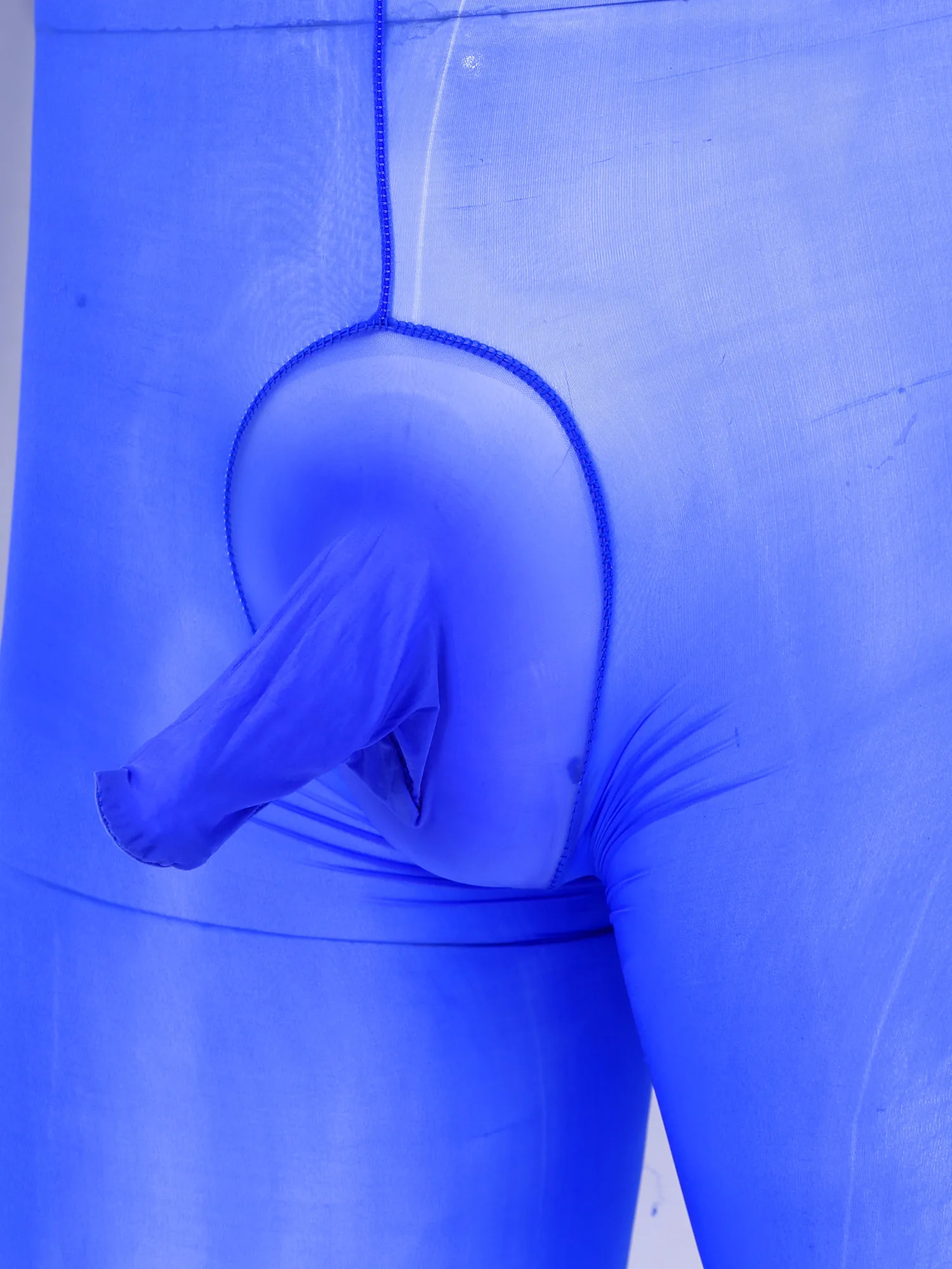 

Mens Lingerie See-through Bodysuit Adjustable Spaghetti Straps Bulge Pouch Leotard Sissy Nightwear Transparent Body Stocking