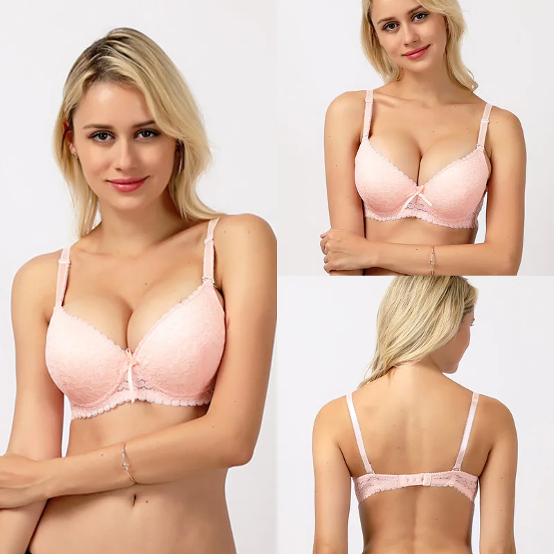 A/B Cup Sexy Push Up Bra Women Lace Lingerie Floral Underwear Female Bras Thick Padded Brassiere for Bralette | Женская одежда