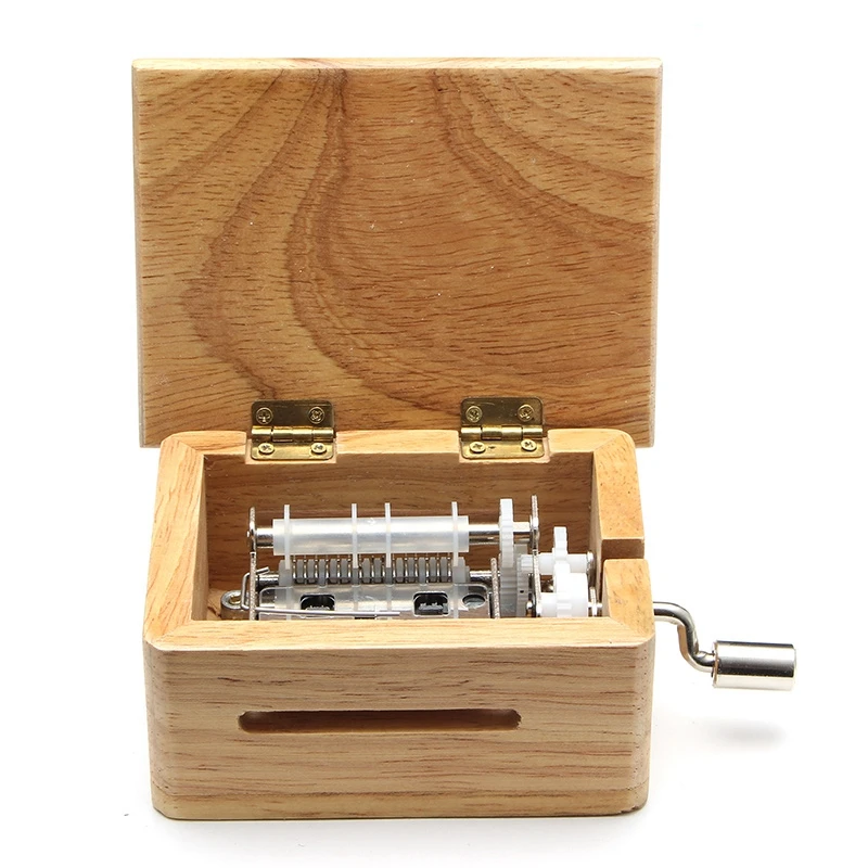 

15 Tone Hand Music Box With 10 Paper Tape Puncher Wooden And Sports Gift Shake