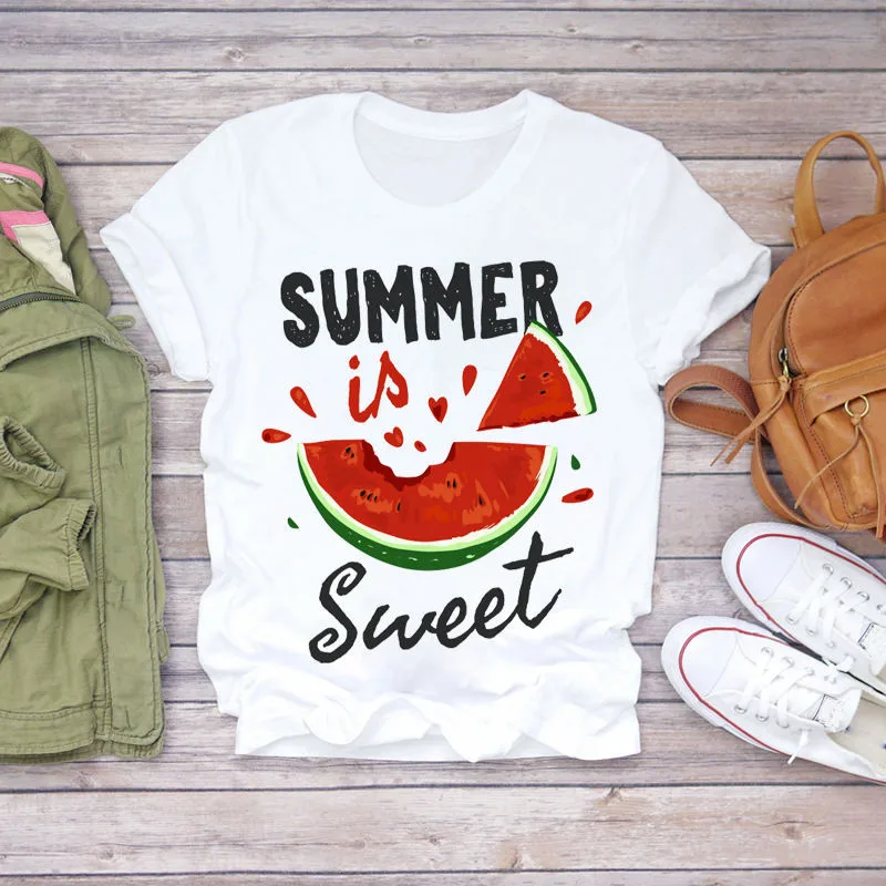 Женская футболка с принтом ананаса акварелью и фруктами женская графическим