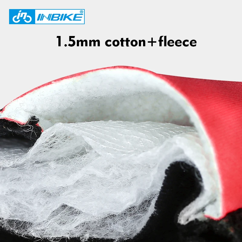 Велосипедные перчатки INBIKE зимние теплые ветрозащитные велосипедные с пальцами