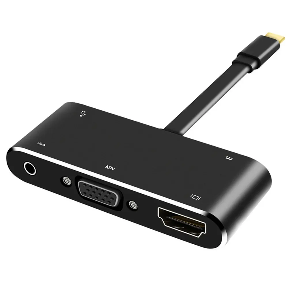 Концентратор USB Type C адаптер 4K в HDMI/VGA/3 5 мм аудиоразъем/USB 3 0 порт/PD конвертер для