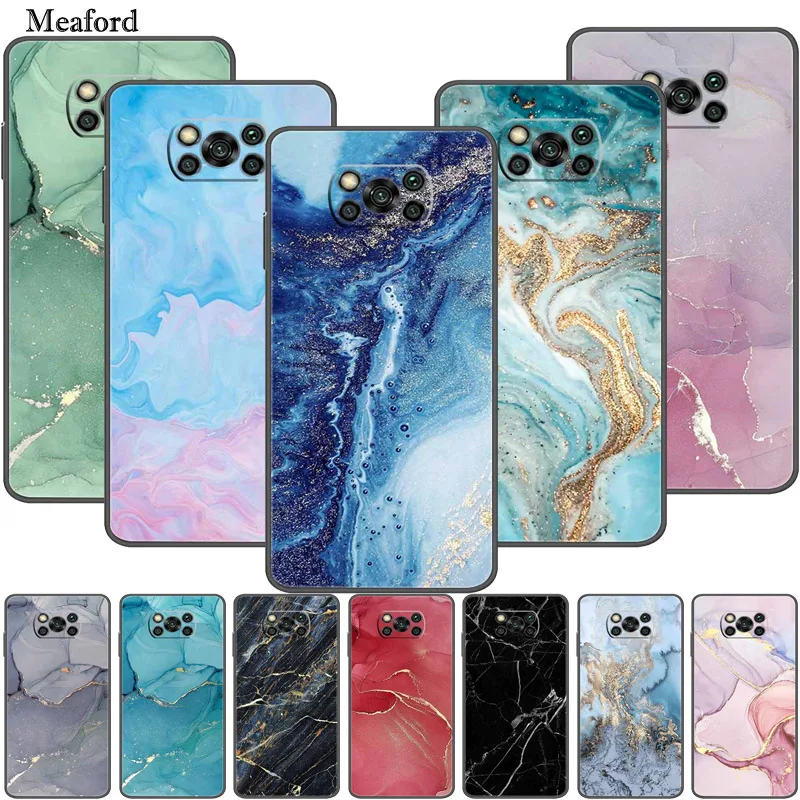 Чехол-бампер для Poco X3 Pro силиконовый мягкий чехол из ТПУ телефона Xiaomi NFC мраморный